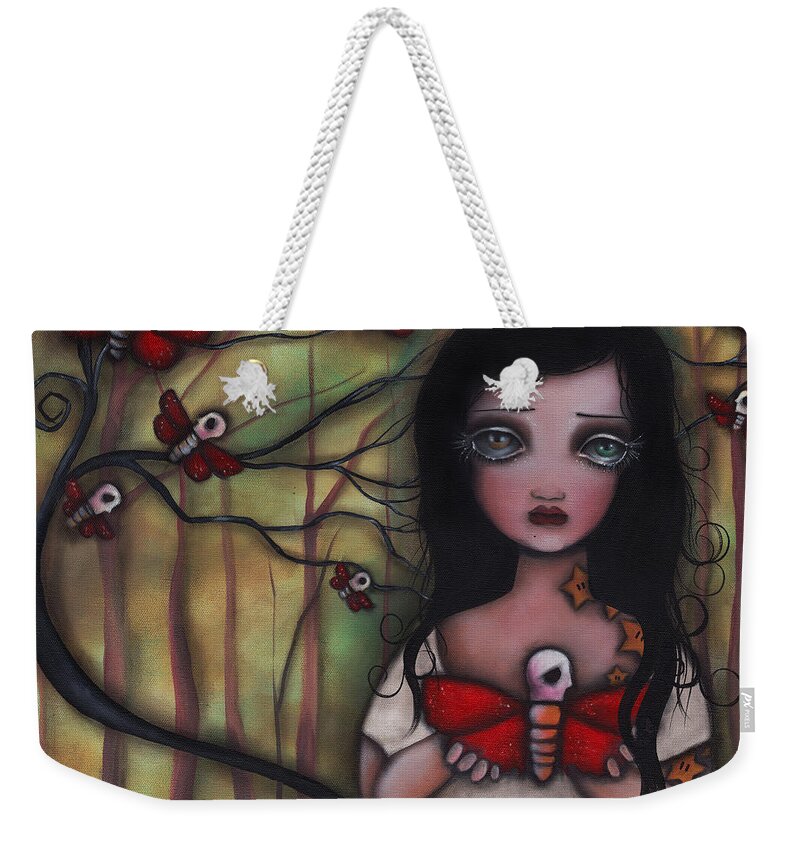 Moths Weekender Tote Bag featuring the painting Matilda by Abril Andrade