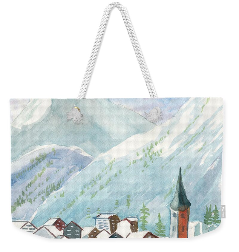 Matterhorn Weekender Tote Bag featuring the painting Matterhorn by Walt Brodis
