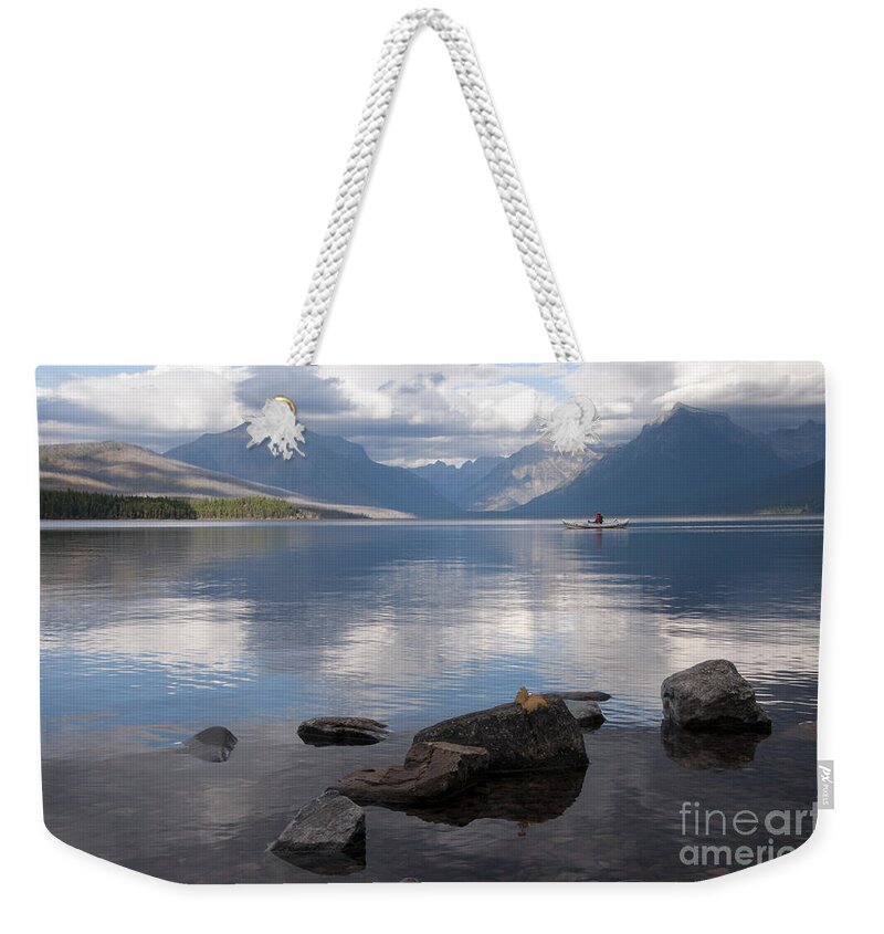 Mcdonald Lake Weekender Tote Bag featuring the photograph McDonald Lake by Gary Beeler