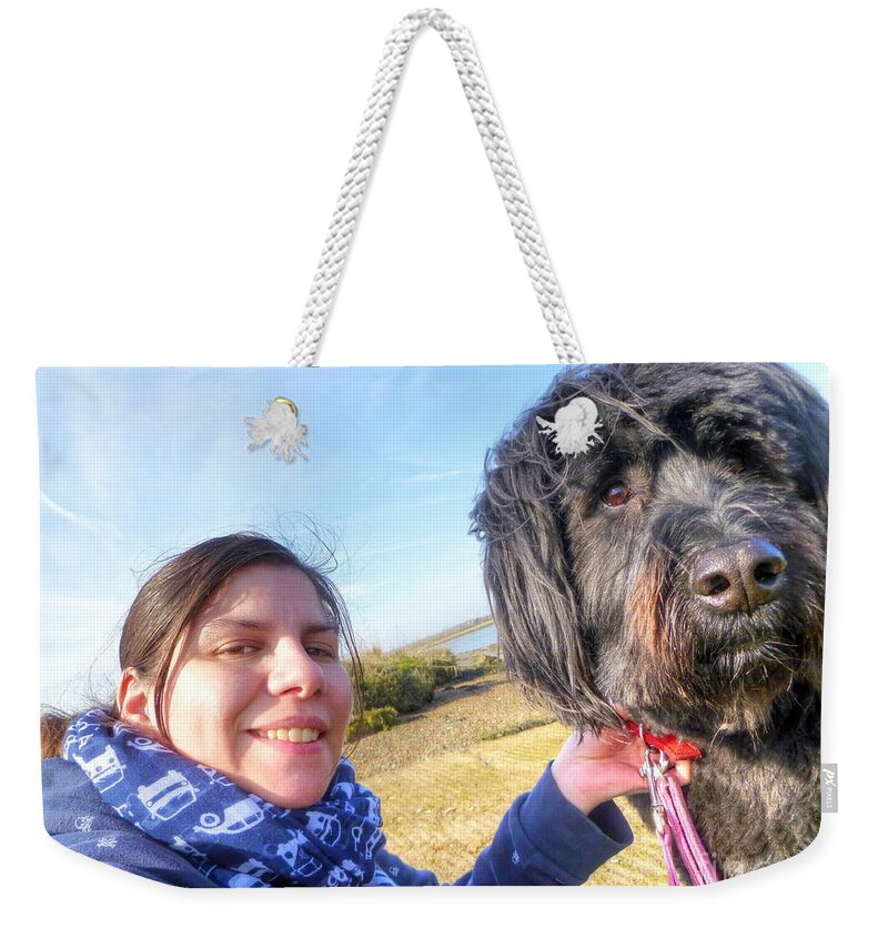 Hdr Weekender Tote Bag featuring the photograph Me and Izzy by Vicki Spindler