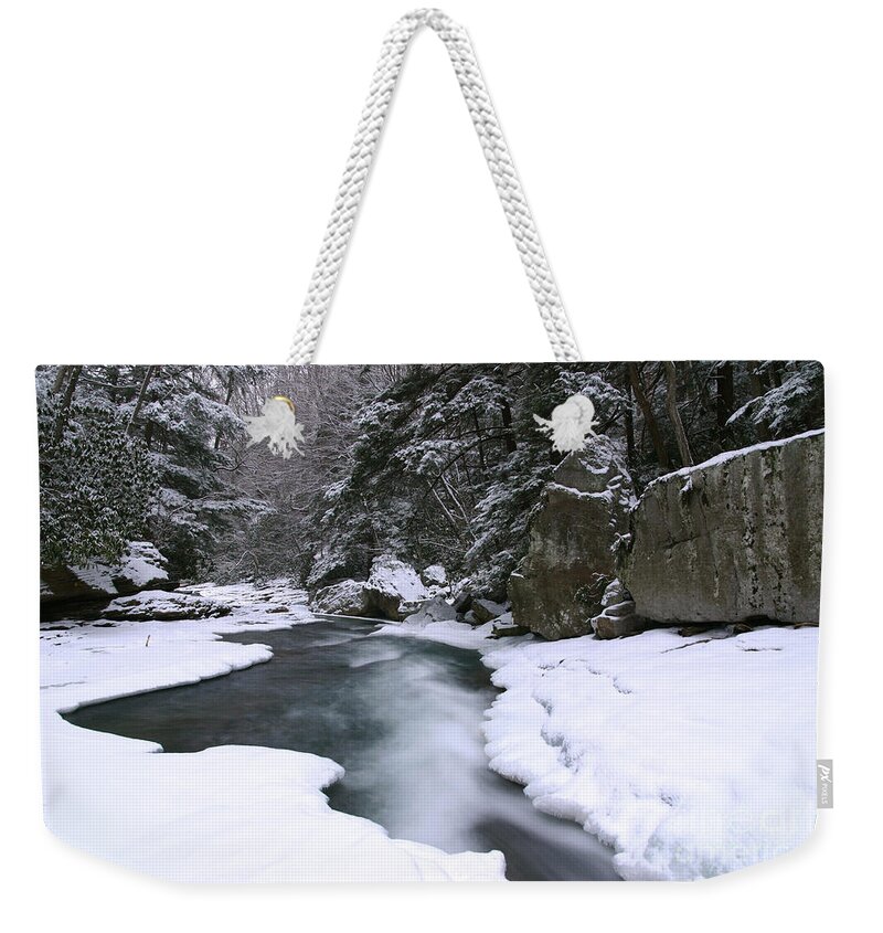 Ohiopyle Weekender Tote Bag featuring the photograph Meadow Run in Ohiopyle Pennsylvania by Jeannette Hunt