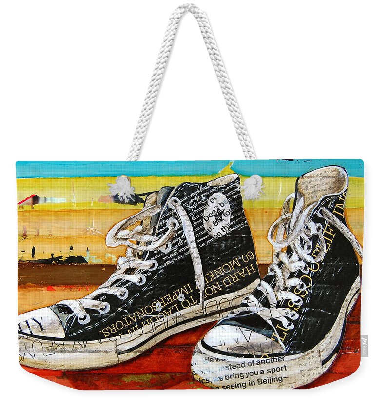 Converse Weekender Tote Bag featuring the mixed media Meaningful Convere-ations by Danny Phillips