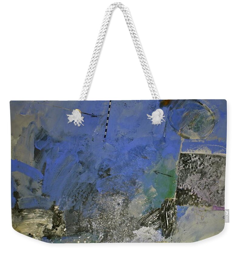 Abstract Painting Weekender Tote Bag featuring the painting Meatier Illogical Cold Front by Cliff Spohn
