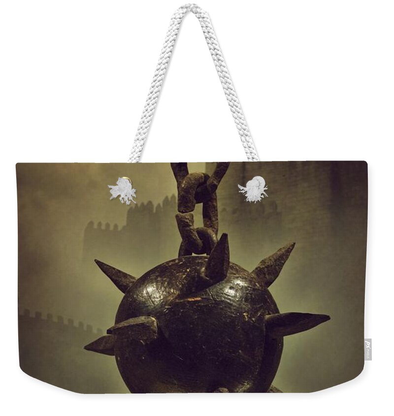 Mist Weekender Tote Bag featuring the photograph Medieval Spike Ball by Carlos Caetano