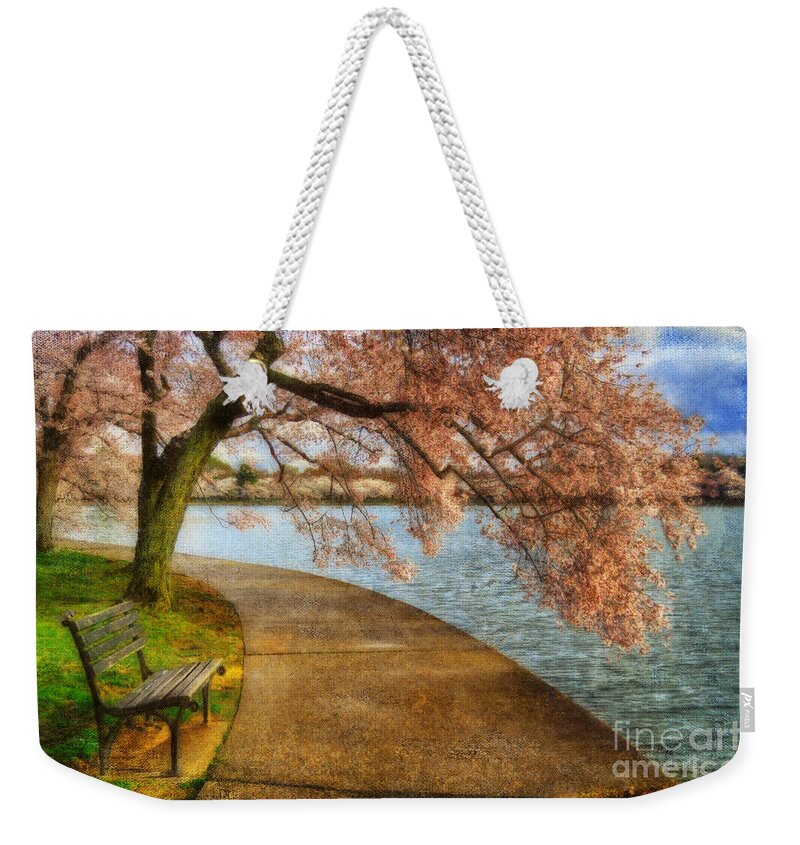 Bench Weekender Tote Bag featuring the photograph Meet Me At Our Bench by Lois Bryan