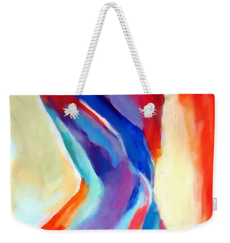Nude Figures Weekender Tote Bag featuring the painting Meeting the morning by Helena Wierzbicki