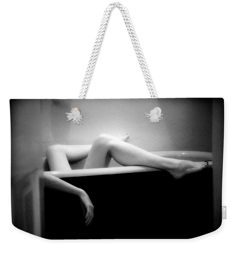 Female Nude Weekender Tote Bag featuring the photograph Melting by Lindsay Garrett