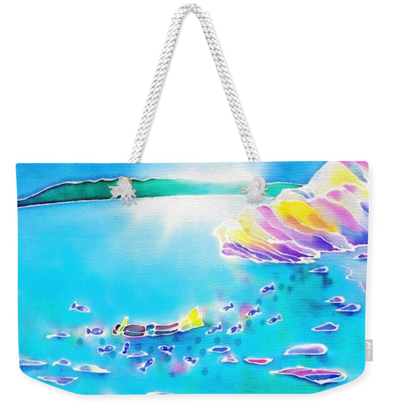 Seascape Weekender Tote Bag featuring the painting Memories of summer holidays by Hisayo OHTA