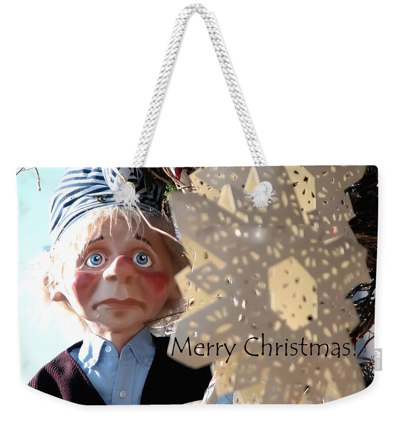 Celebrate Weekender Tote Bag featuring the photograph Merry Christmas Clown 0208 by Jerry Sodorff