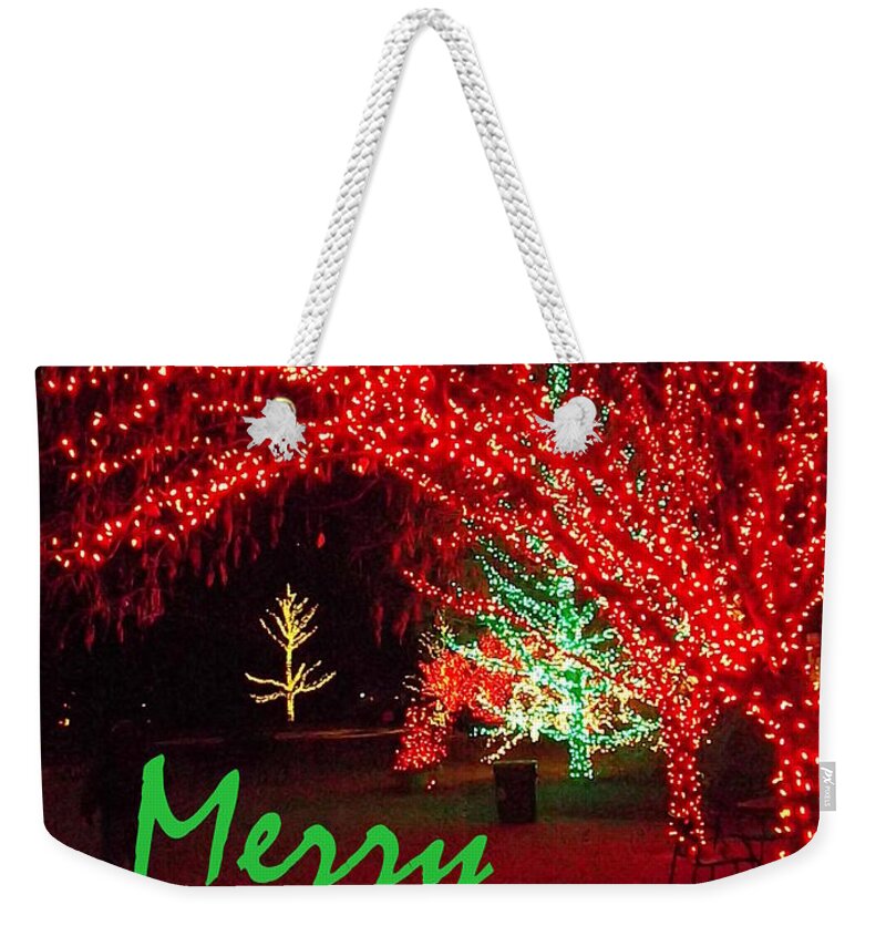 Seasons Greetings Weekender Tote Bag featuring the photograph Merry Christmas by Darren Robinson