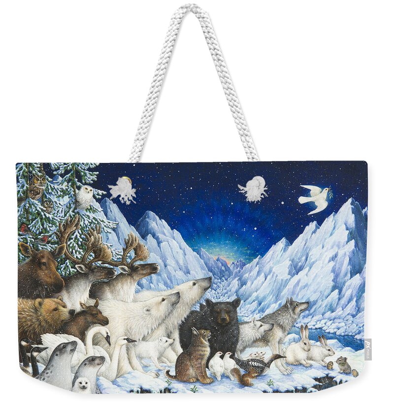 Animals Weekender Tote Bag featuring the painting Message of Peace by Lynn Bywaters