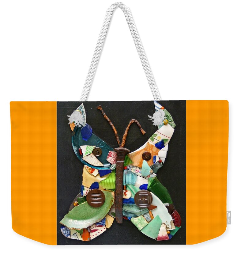Butterfly Weekender Tote Bag featuring the mixed media Metamorphosis by Carol Neal