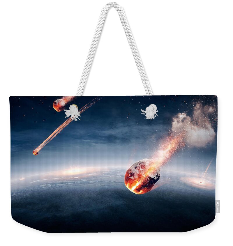 Meteorite Weekender Tote Bag featuring the photograph Meteorites on their way to earth by Johan Swanepoel