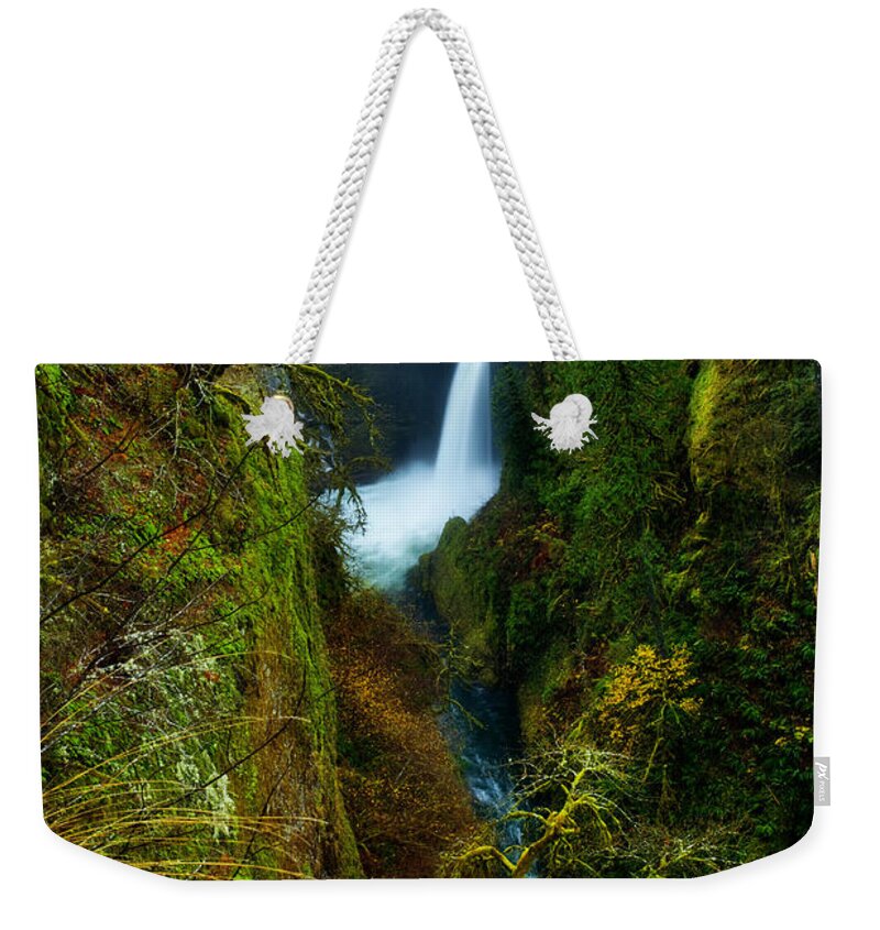 Lush Weekender Tote Bag featuring the photograph Metlako Falls by Darren White