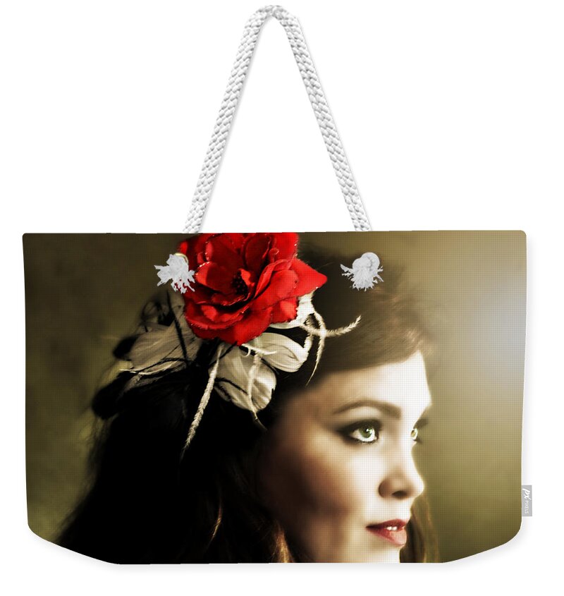 Michelle Bailey Weekender Tote Bag featuring the photograph Michelle Bailey by Ally White