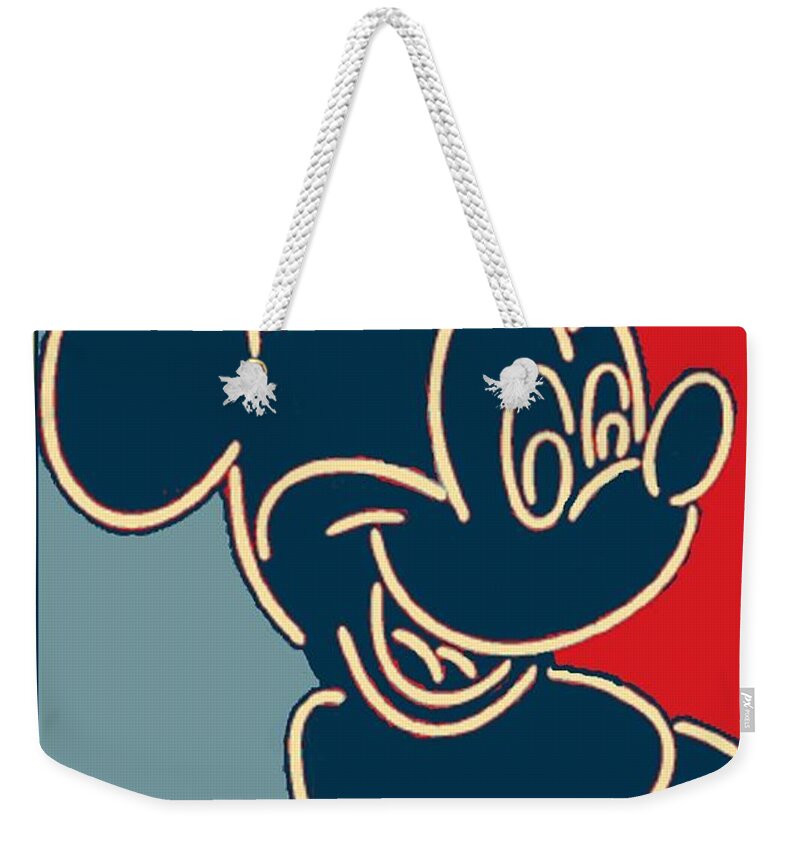 Mickey Mouse Weekender Tote Bag featuring the photograph MICKEY MOUSE NEON in HOPE by Rob Hans
