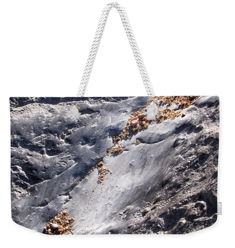 Micro Weekender Tote Bag featuring the photograph Micro Rock Slide by Lucy VanSwearingen