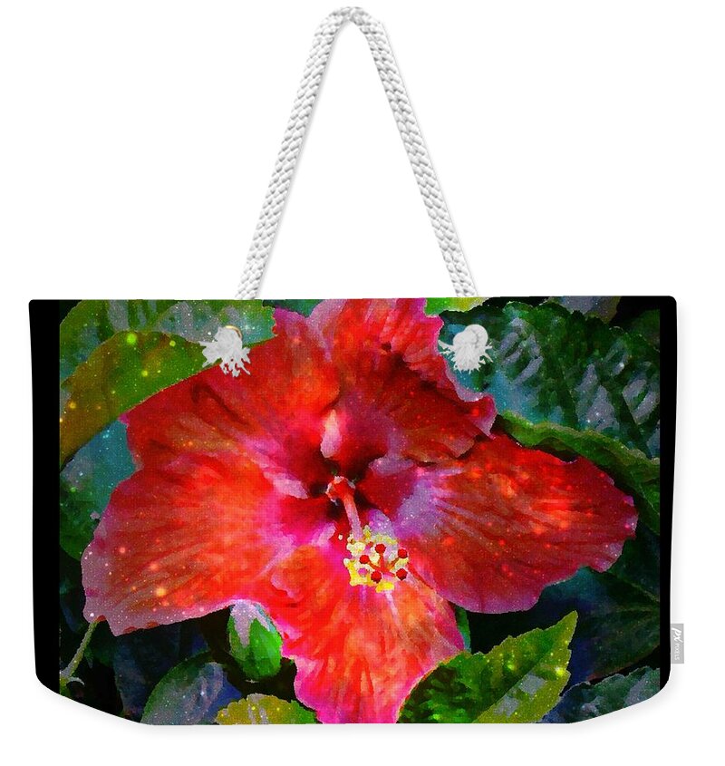 Red Weekender Tote Bag featuring the photograph Mid Summers Night Magic by Lilliana Mendez