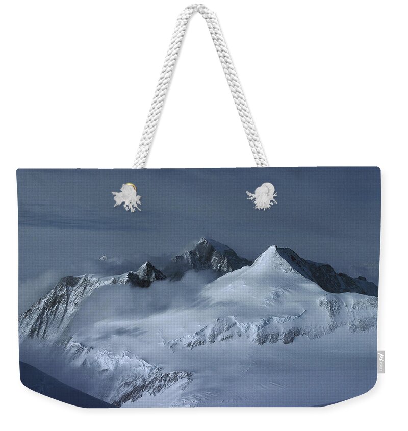 Feb0514 Weekender Tote Bag featuring the photograph Midnigh Tview From Vinson Massif by Colin Monteath