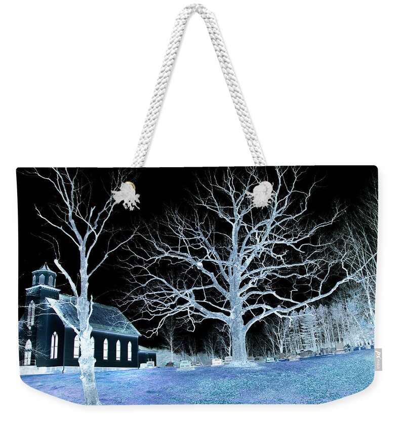 Country Weekender Tote Bag featuring the photograph Midnight Country Church by David Yocum