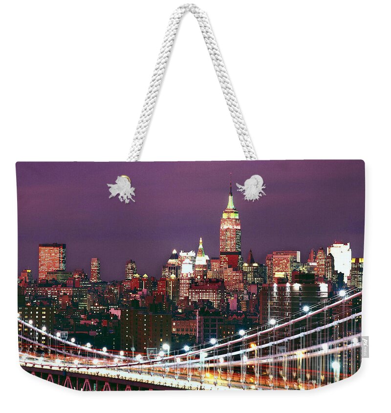 Manhattan Bridge Weekender Tote Bag featuring the photograph Midtown Manhattan by Rafael Macia