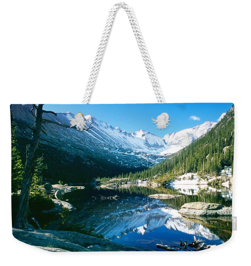 Landscape Weekender Tote Bag featuring the photograph Mills Lake by Eric Glaser
