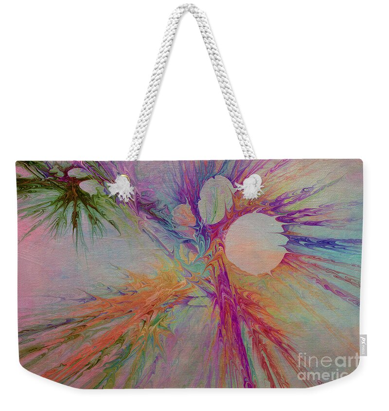 Abstract Weekender Tote Bag featuring the digital art Mind Energy Aura by Deborah Benoit