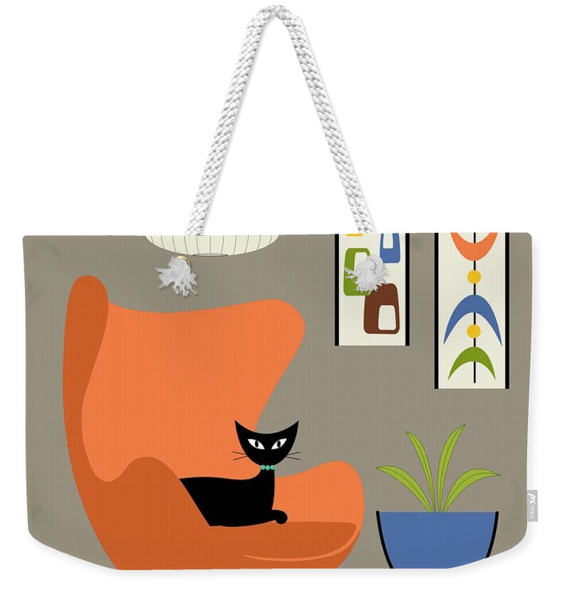 Mid Century Modern Weekender Tote Bag featuring the digital art Mini Oblongs and Mobile by Donna Mibus
