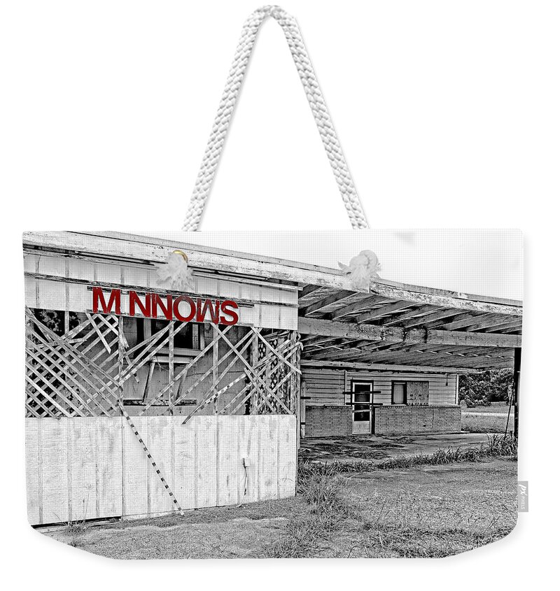 Texas Weekender Tote Bag featuring the photograph Minnow Shack by Erich Grant