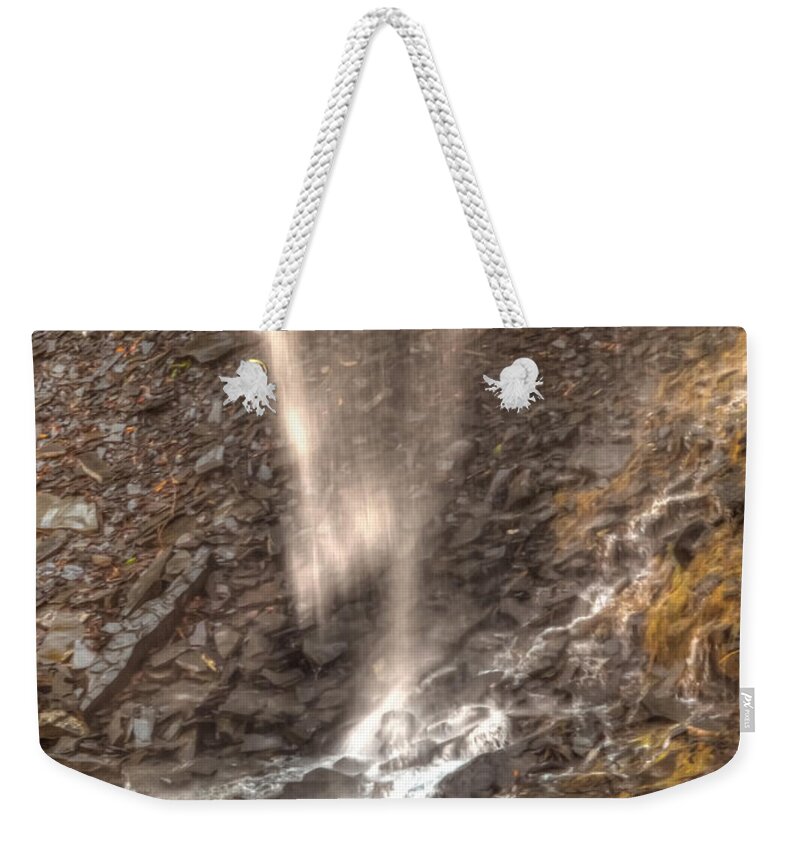Watkins Glen Weekender Tote Bag featuring the photograph Mists in the Glen by Joshua House