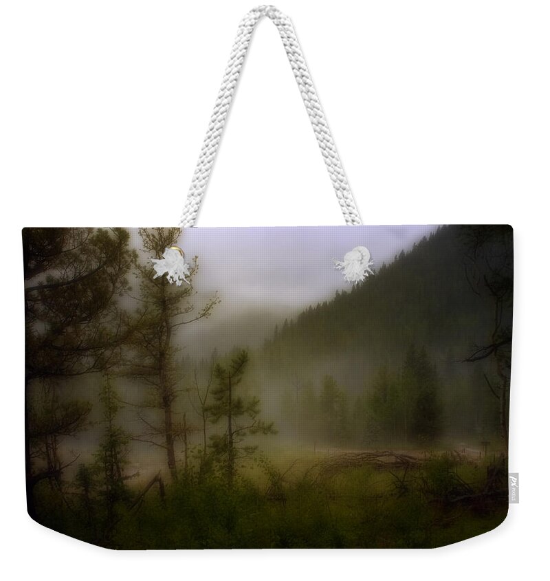 Colorado Weekender Tote Bag featuring the photograph Misty Mountain by Ellen Heaverlo