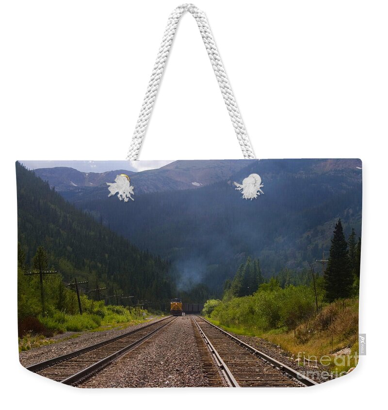 Colorado Weekender Tote Bag featuring the photograph Misty Mountain Train by Steven Krull