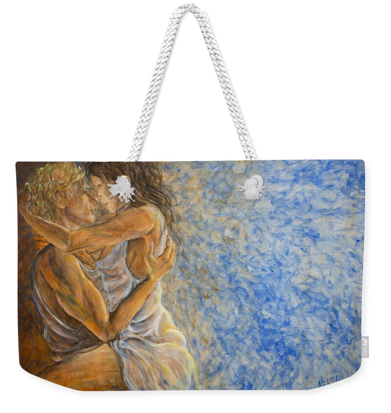 Romance Weekender Tote Bag featuring the painting Misty Romance by Nik Helbig