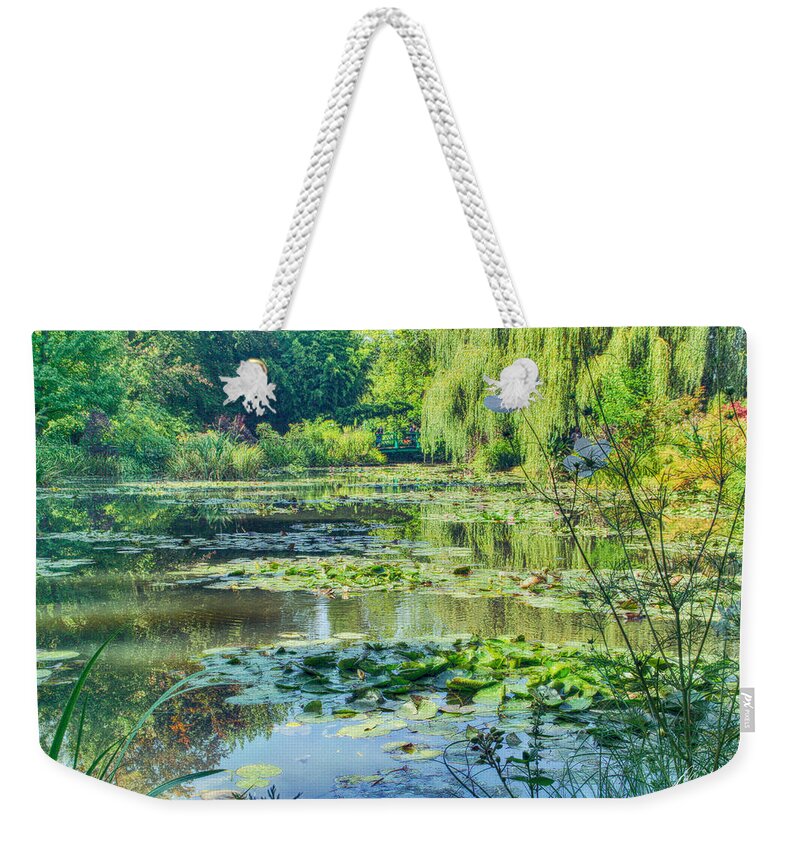 Monet Weekender Tote Bag featuring the photograph Monet's Water Lily Garden by Diana Haronis