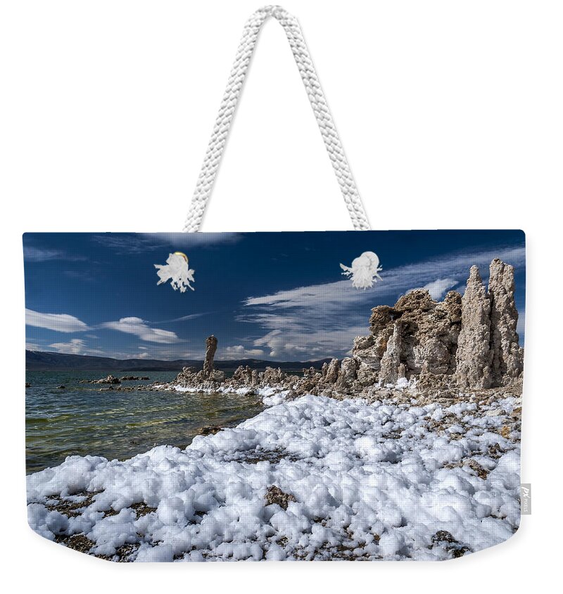 Lake Weekender Tote Bag featuring the photograph Mono Lake Foam by Cat Connor