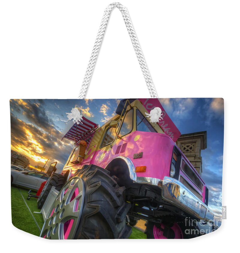 Yhun Suarez Weekender Tote Bag featuring the photograph Monster Ice Cream Truck by Yhun Suarez