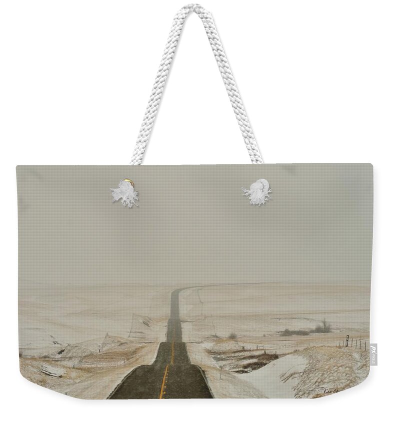 Highway Weekender Tote Bag featuring the photograph Montana Highway 3 by Kae Cheatham