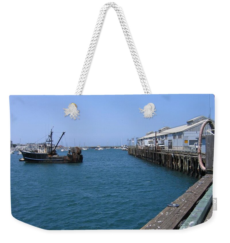 Monterey Weekender Tote Bag featuring the photograph Monterey Municipal Wharf by James B Toy