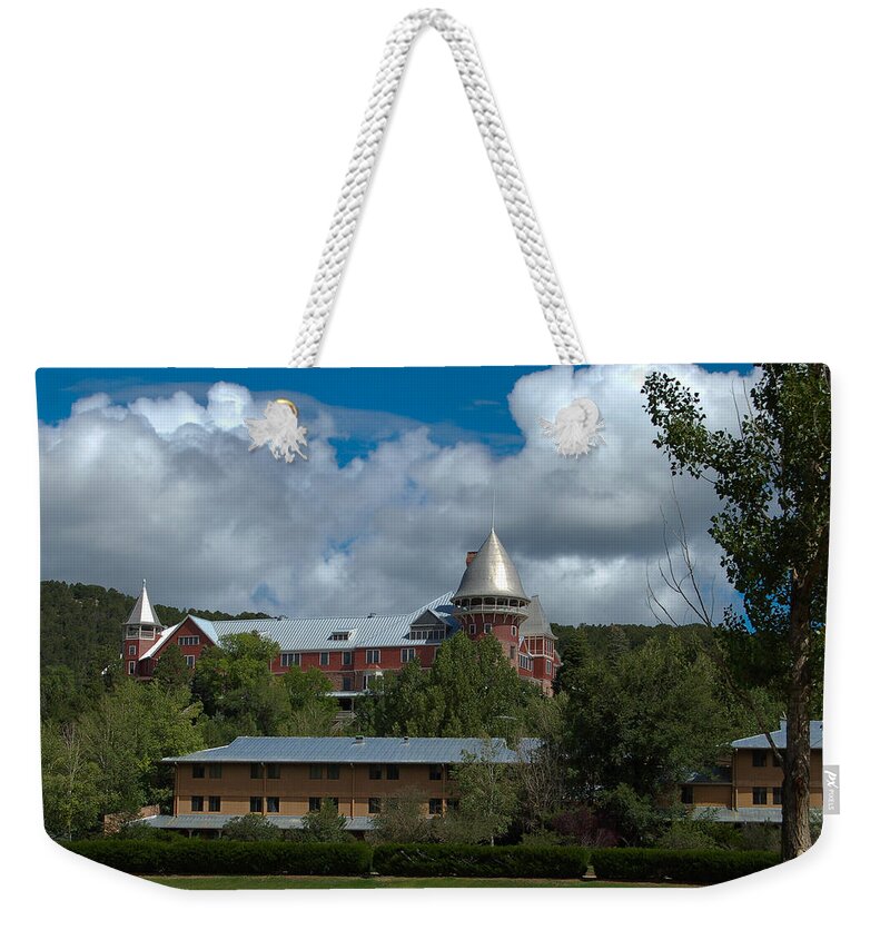 New Mexico Weekender Tote Bag featuring the photograph Montezuma Castle by Greni Graph