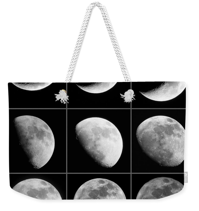 Moon Weekender Tote Bag featuring the photograph Moon Progression by Jackson Pearson