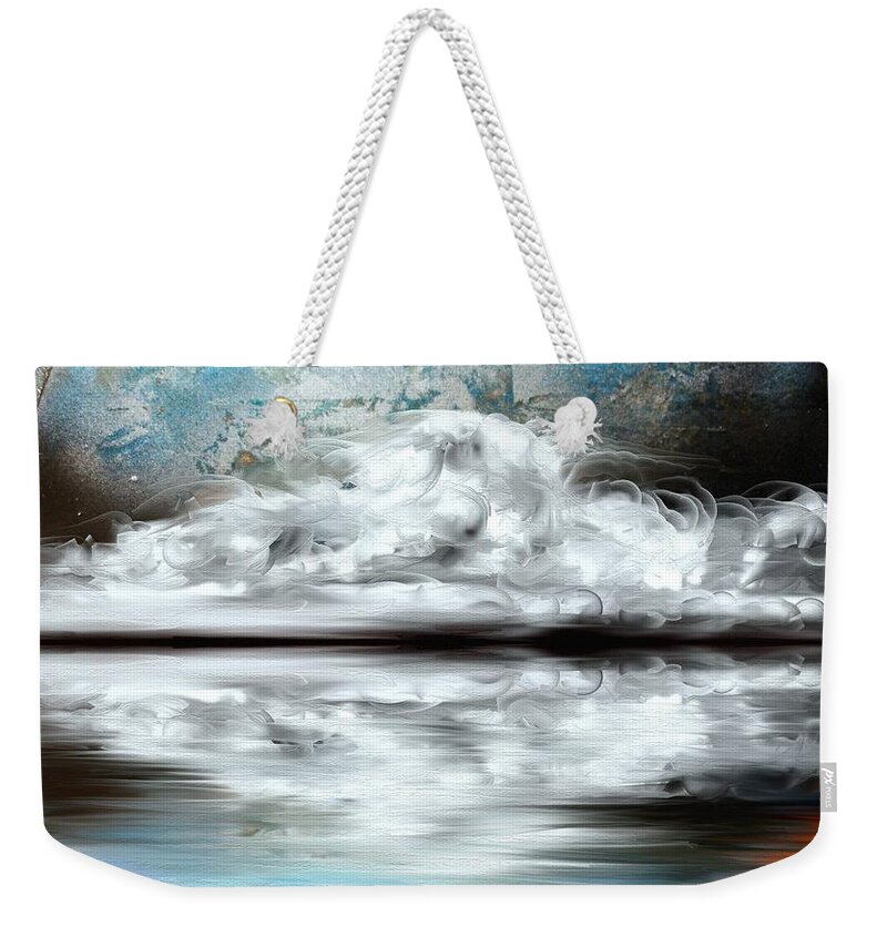 Moon Weekender Tote Bag featuring the mixed media Moon River by Greg Moores
