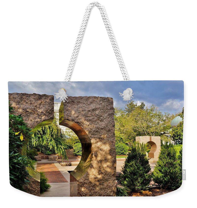 Moongate Garden Weekender Tote Bag featuring the photograph Moongate Garden by Jean Goodwin Brooks