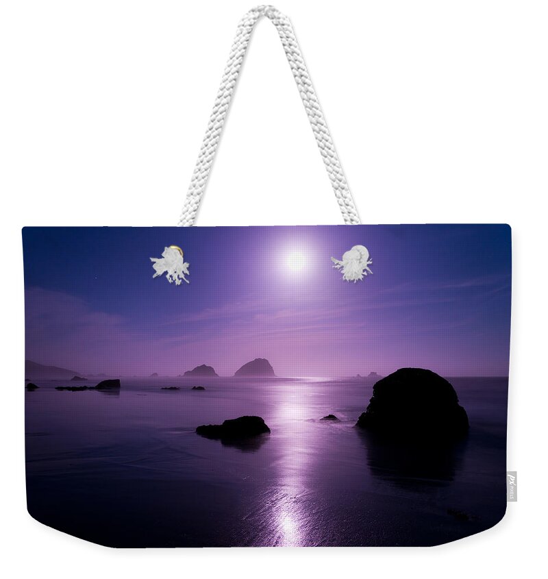 California Weekender Tote Bag featuring the photograph Moonlight Reflection by Chad Dutson