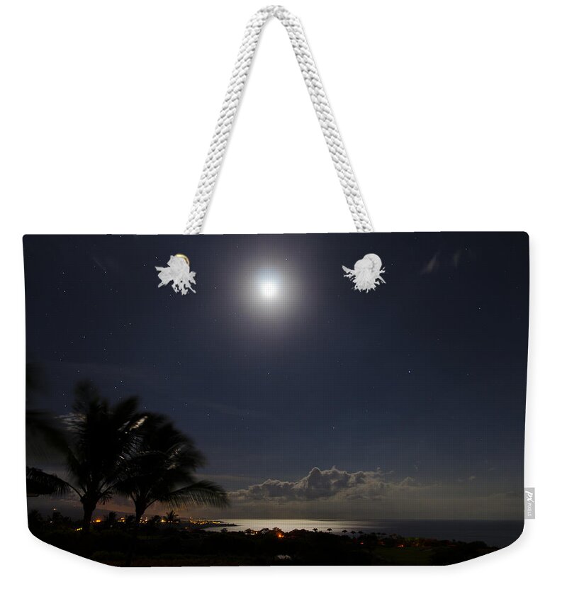 Moon Weekender Tote Bag featuring the photograph Moonlit Bay by Daniel Murphy