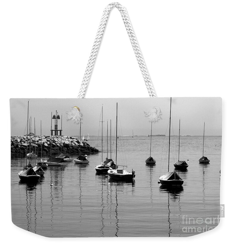 Boating Weekender Tote Bag featuring the photograph Moored by Eunice Miller