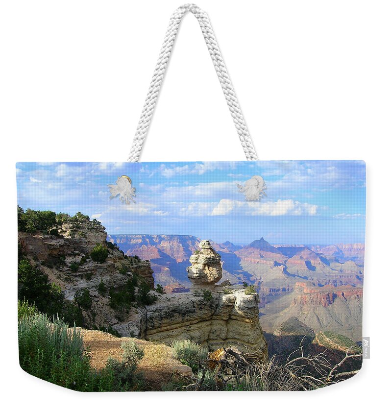 Grand Canyon Weekender Tote Bag featuring the photograph Moran Point at South Rim by Glory Ann Penington