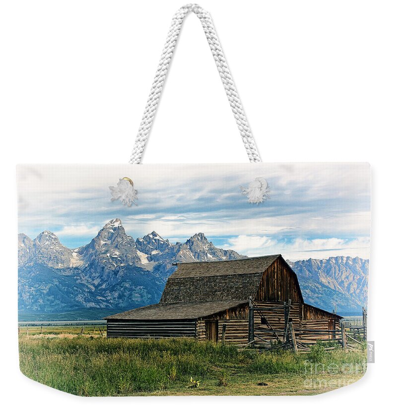 Barn Weekender Tote Bag featuring the photograph Mormon Row Barn by Teresa Zieba