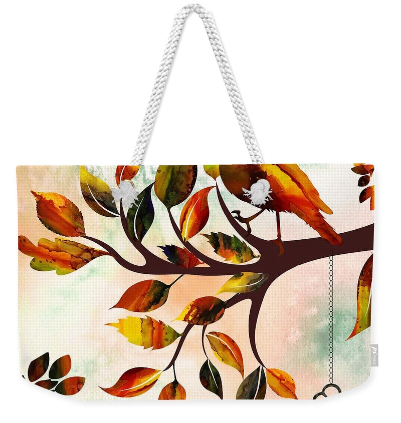 Bird Weekender Tote Bag featuring the painting Morning Bird by Lilia D