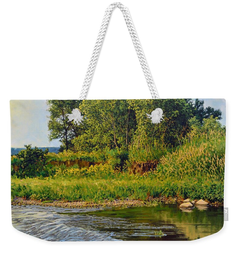 Summer Weekender Tote Bag featuring the painting Morning Glow by Bruce Morrison