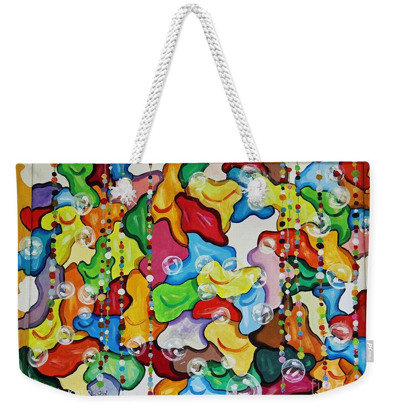 Color Weekender Tote Bag featuring the painting Morning Happiness by Dariusz Orszulik